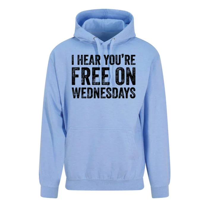 I Hear You’Re Free On Wednesdays Funny Biden Saying Unisex Surf Hoodie