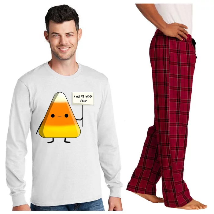 I Hate You Too Funny Halloween Candy Corn Long Sleeve Pajama Set