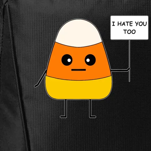 I Hate You Too Funny Halloween Candy Corn City Backpack