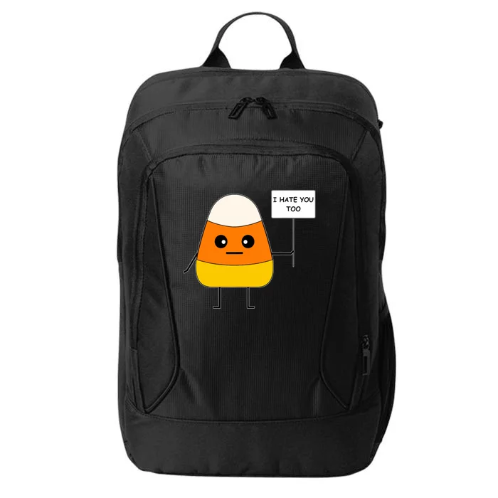 I Hate You Too Funny Halloween Candy Corn City Backpack