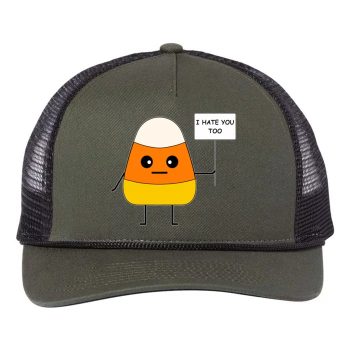 I Hate You Too Funny Halloween Candy Corn Retro Rope Trucker Hat Cap