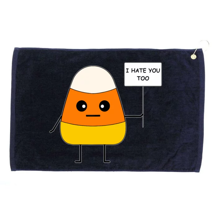 I Hate You Too Funny Halloween Candy Corn Grommeted Golf Towel