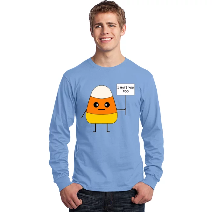 I Hate You Too Funny Halloween Candy Corn Long Sleeve Shirt