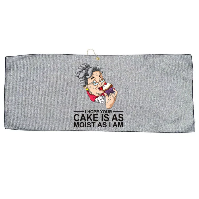 I Hope Your Cake Is As Moist As I Am Funny Large Microfiber Waffle Golf Towel