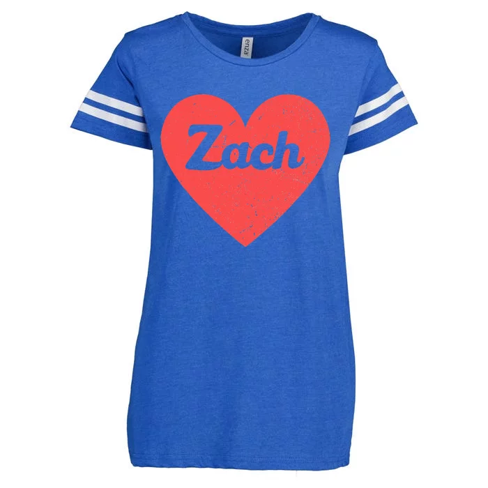 I Heart Zach First Names And Hearts I Love Zach Enza Ladies Jersey Football T-Shirt