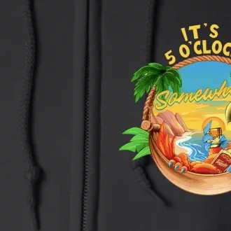 It Is 5 Oclock Somewhere Parrot Drinking Summer Vacation Full Zip Hoodie