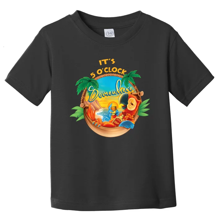 It Is 5 Oclock Somewhere Drinking Parrot Toddler T-Shirt