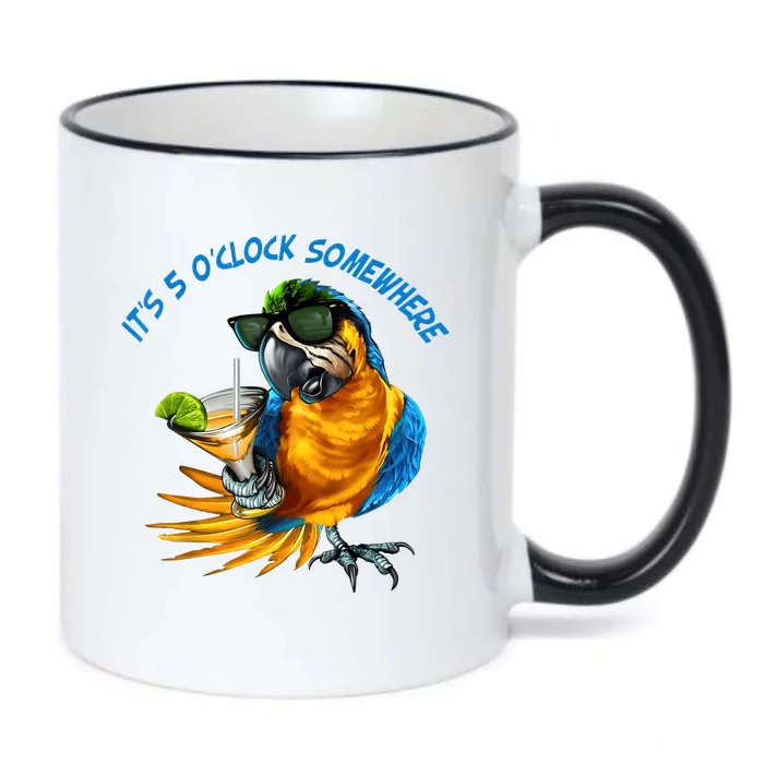 It Is 5 Oclock Somewhere Drinking Parrot Black Color Changing Mug