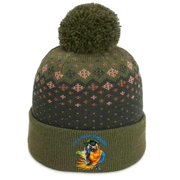 It Is 5 Oclock Somewhere Drinking Parrot The Baniff Cuffed Pom Beanie