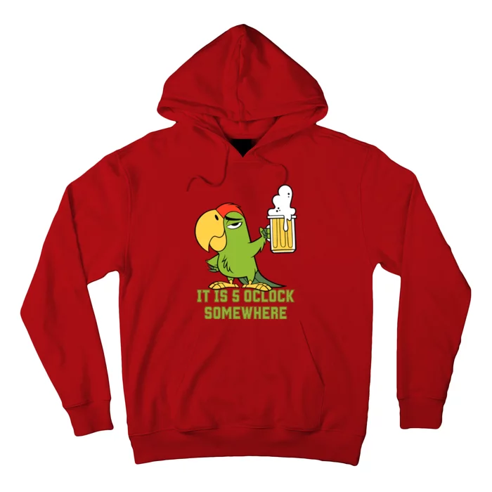 It Is 5 Oclock Somewhere Parrot Drinking Hoodie