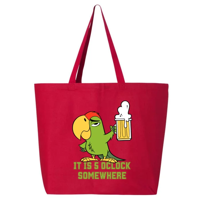 It Is 5 Oclock Somewhere Parrot Drinking 25L Jumbo Tote