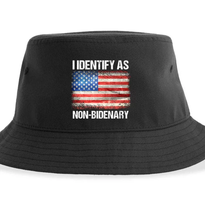 I Identify As NonBidenary Shirt Funny Anti Biden Sustainable Bucket Hat