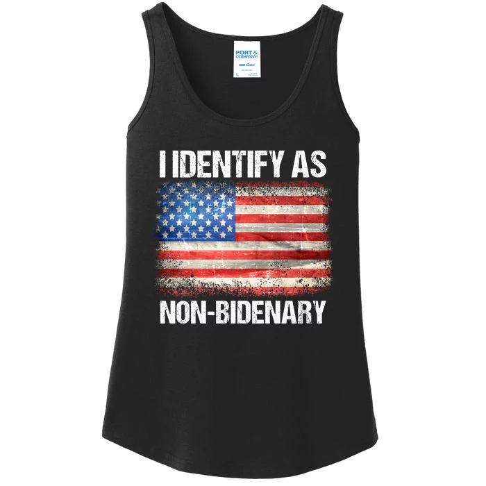 I Identify As NonBidenary Shirt Funny Anti Biden Ladies Essential Tank