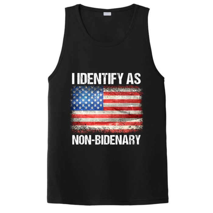 I Identify As NonBidenary Shirt Funny Anti Biden Performance Tank