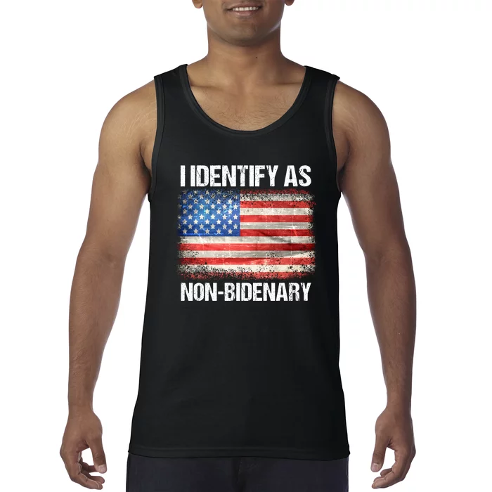 I Identify As NonBidenary Shirt Funny Anti Biden Tank Top