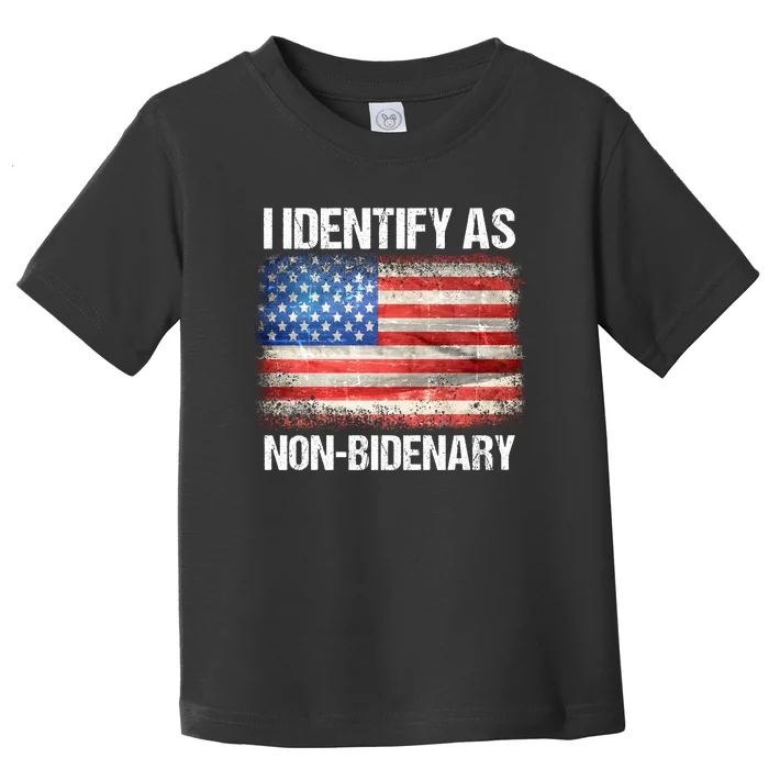 I Identify As NonBidenary Shirt Funny Anti Biden Toddler T-Shirt