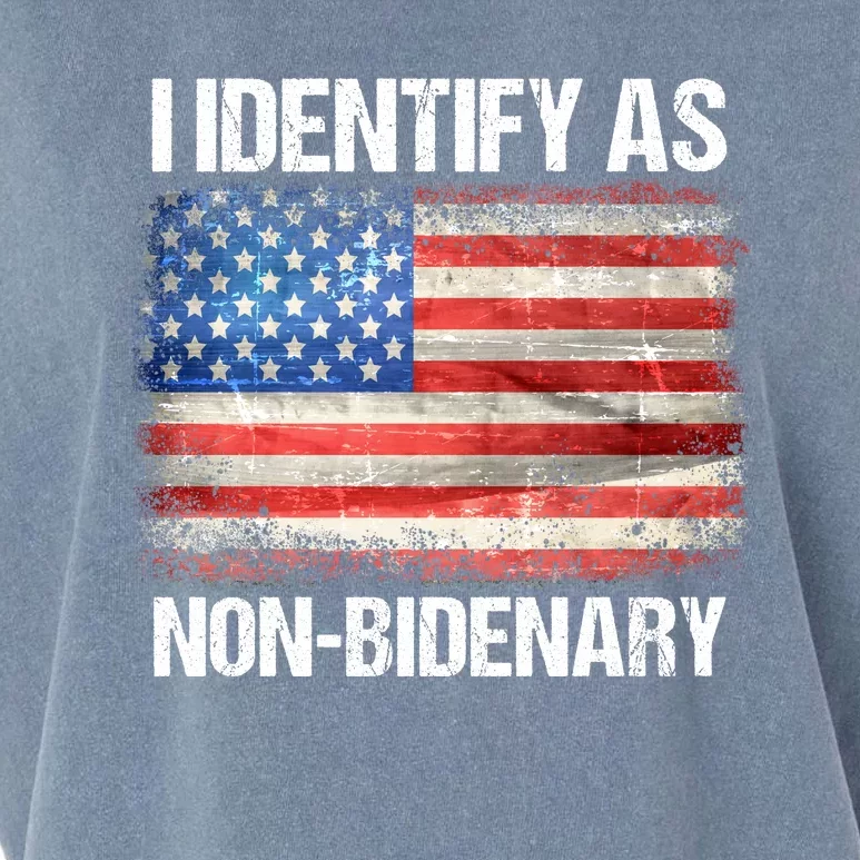 I Identify As NonBidenary Shirt Funny Anti Biden Garment-Dyed Women's Muscle Tee