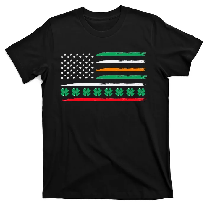 Irish Italian American Flag Ireland Italy USA Pride Heritage T-Shirt