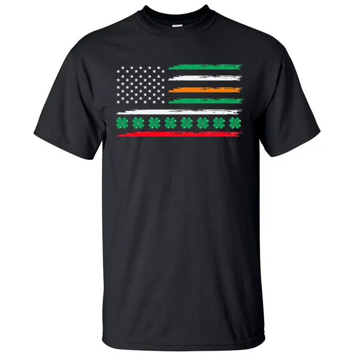 Irish Italian American Flag Ireland Italy USA Pride Heritage Tall T-Shirt