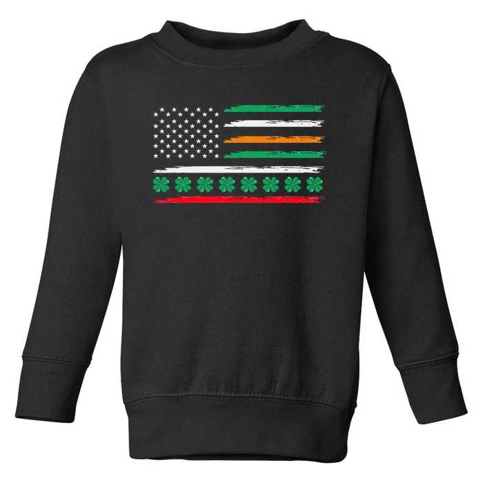 Irish Italian American Flag Ireland Italy USA Pride Heritage Toddler Sweatshirt