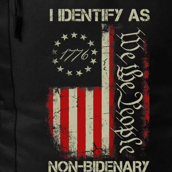 I Identify As Non Bidenary Anti Biden American Us Flag Daily Commute Backpack