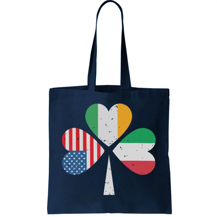 Irish Italian American Flag Ireland Italy USA Patricks Day Tote Bag