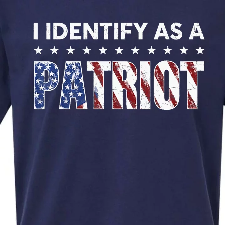 I Identify As A Patriot American Flag Patriotism Patriotic Sueded Cloud Jersey T-Shirt