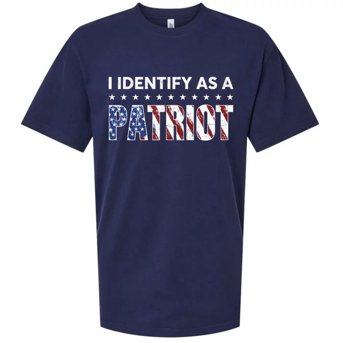 I Identify As A Patriot American Flag Patriotism Patriotic Sueded Cloud Jersey T-Shirt