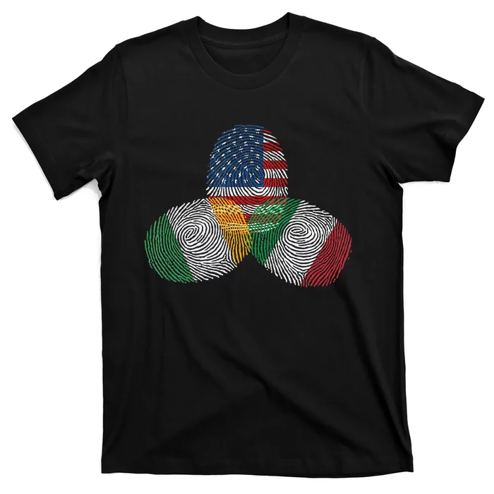 Irish Italian American Flag Ireland Italy USA Pride Heritage T-Shirt