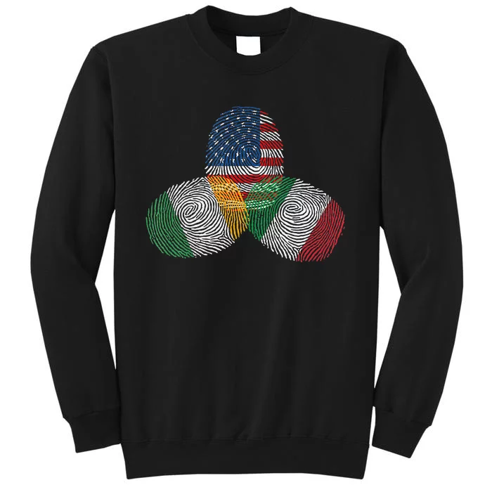 Irish Italian American Flag Ireland Italy USA Pride Heritage Tall Sweatshirt