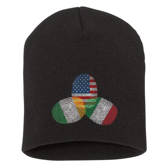 Irish Italian American Flag Ireland Italy USA Pride Heritage Short Acrylic Beanie