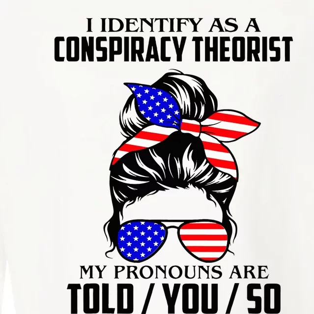 I Identify As A Conspiracy Theorist Pronouns Are Told You So Cropped Pullover Crew