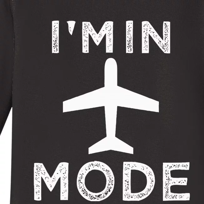 IM In Airplane Mode Funny Vacation Airport Traveling Baby Long Sleeve Bodysuit