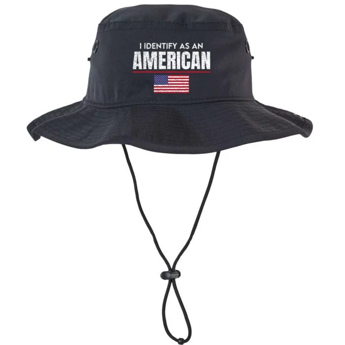 I Identify as an American No Identity Politics USA Flag Legacy Cool Fit Booney Bucket Hat