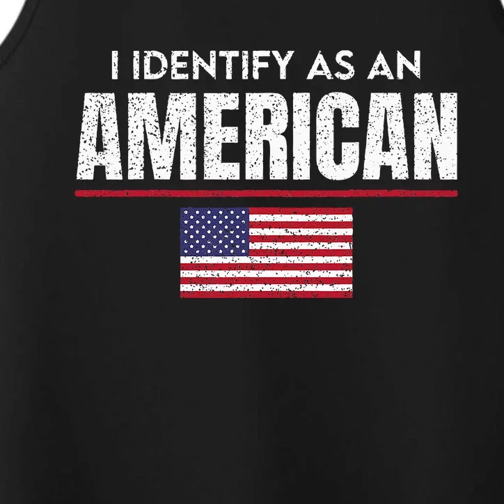 I Identify as an American No Identity Politics USA Flag Performance Tank