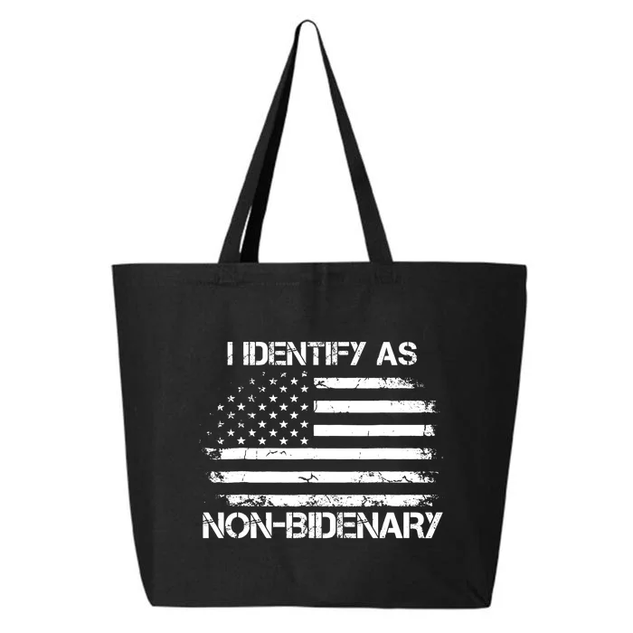 I Identify As Non Bidenary American Flag 25L Jumbo Tote