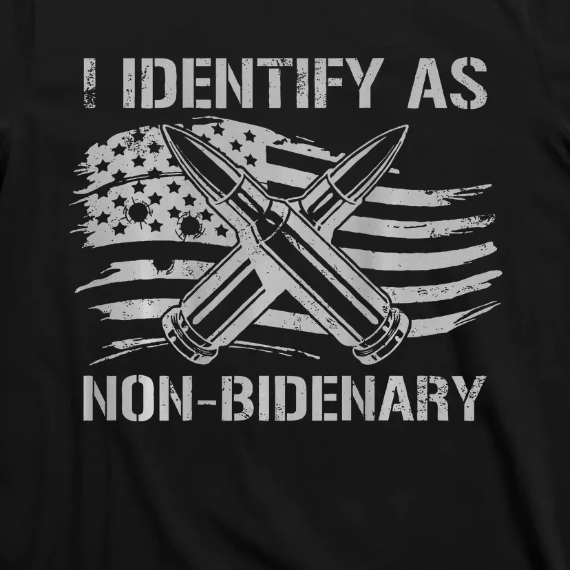 I Identify As N.O.N.B.I.D.E.N.A.R.Y American Flag T-Shirt