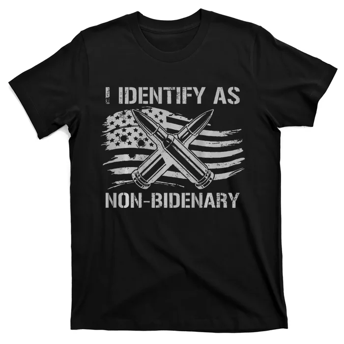 I Identify As N.O.N.B.I.D.E.N.A.R.Y American Flag T-Shirt