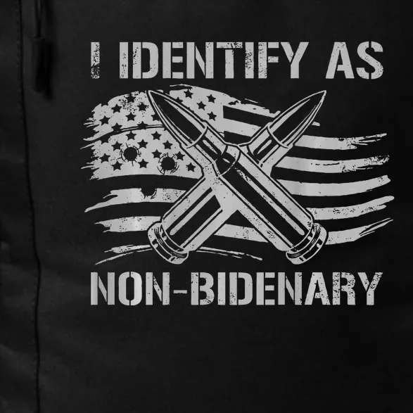 I Identify As N.O.N.B.I.D.E.N.A.R.Y American Flag Daily Commute Backpack