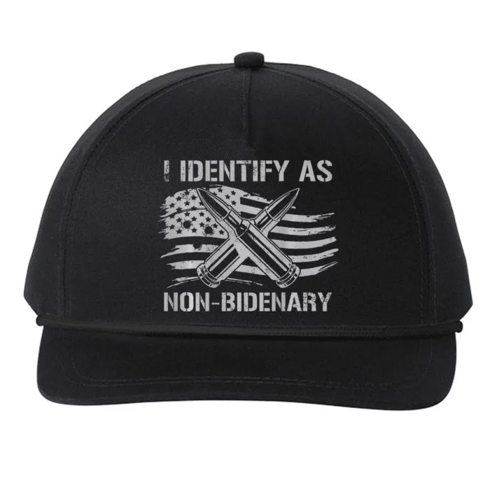 I Identify As N.O.N.B.I.D.E.N.A.R.Y American Flag Snapback Five-Panel Rope Hat