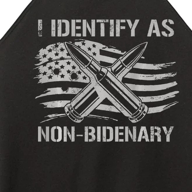 I Identify As N.O.N.B.I.D.E.N.A.R.Y American Flag Women’s Perfect Tri Rocker Tank