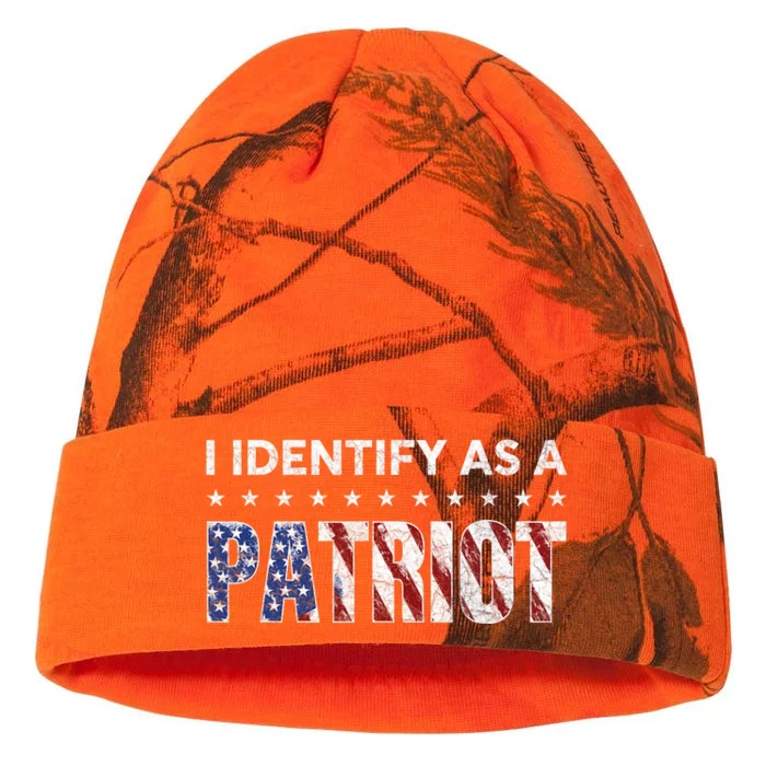 I Identify As A Patriot American Flag Patriotism Patriotic Kati - 12in Camo Beanie