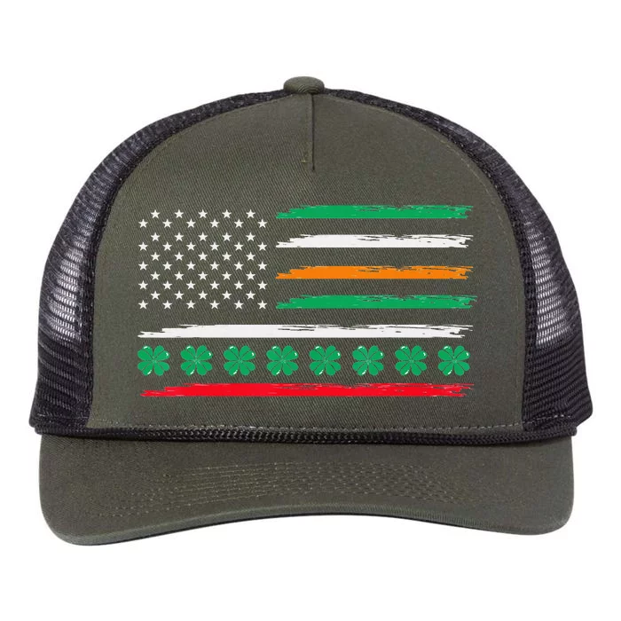 Irish Italian American Flag Ireland Pride Heritage Retro Rope Trucker Hat Cap