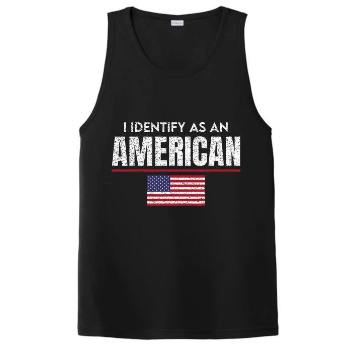 I Identify As An American No Identity Politics Usa Flag Performance Tank