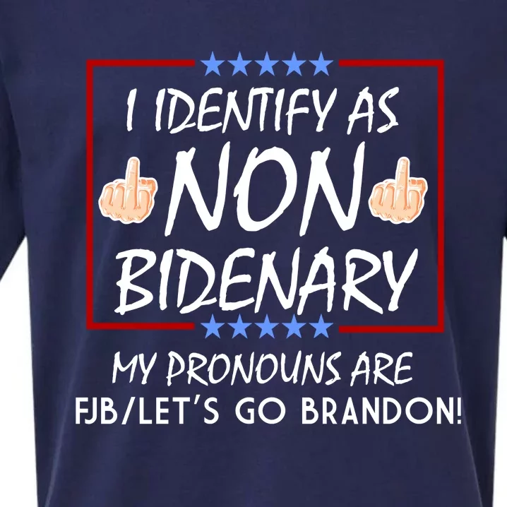 I Identify As Non Bidenary Funny My Pronouns Are FJB Lets Go Brandon Sueded Cloud Jersey T-Shirt