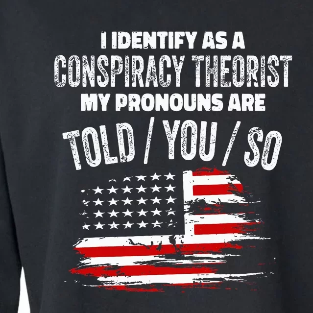 I Identify As A Conspiracy Theorist Pronouns Are Told You So Cropped Pullover Crew