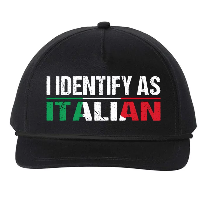 I Identify As Italian Snapback Five-Panel Rope Hat