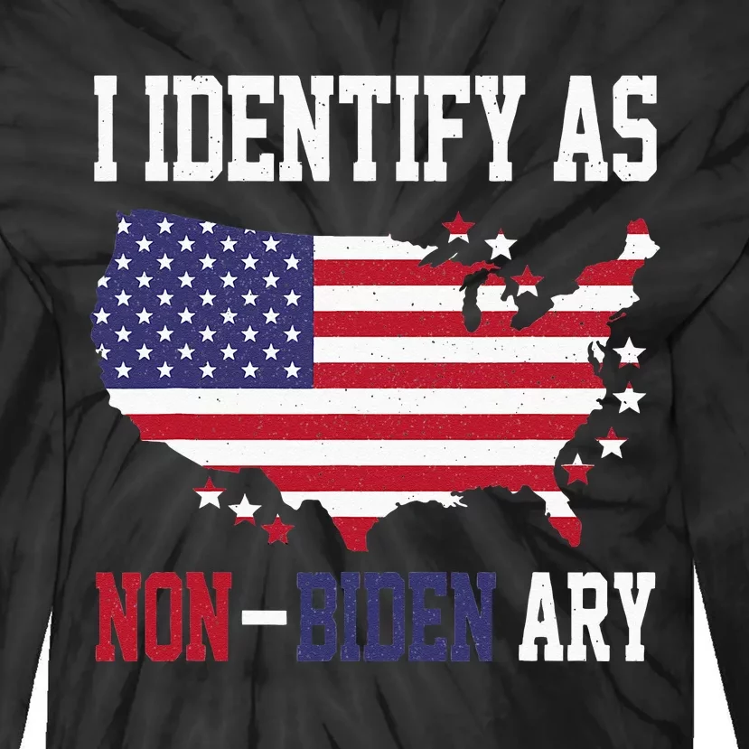 I Identify As Non Biden Amy America Flag Apparel Tie-Dye Long Sleeve Shirt