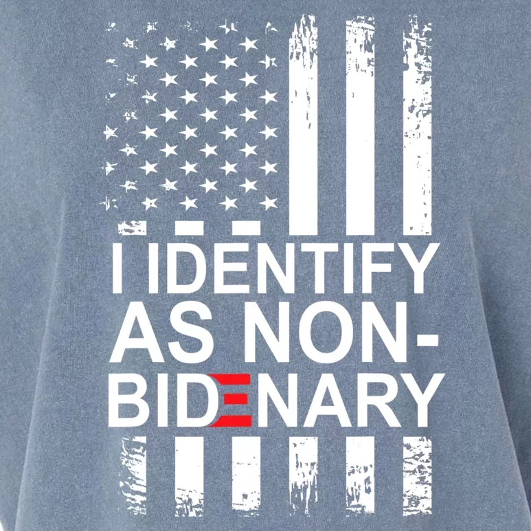 I Identify As Non Bidenary Anti Joe Biden Garment-Dyed Women's Muscle Tee