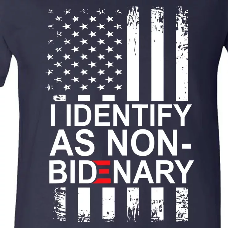 I Identify As Non Bidenary Anti Joe Biden V-Neck T-Shirt
